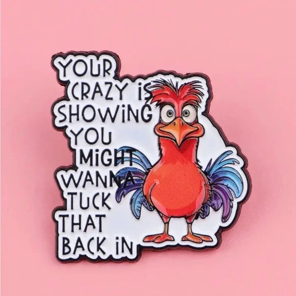 Pin Colorful Cartoon Rooster Pin Brooch NEW Funny - Picture 5 of 5